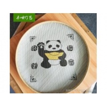 【非遗】品质竹编纯手工竹编家用簸箕工艺品招财进宝熊猫簸箕直销